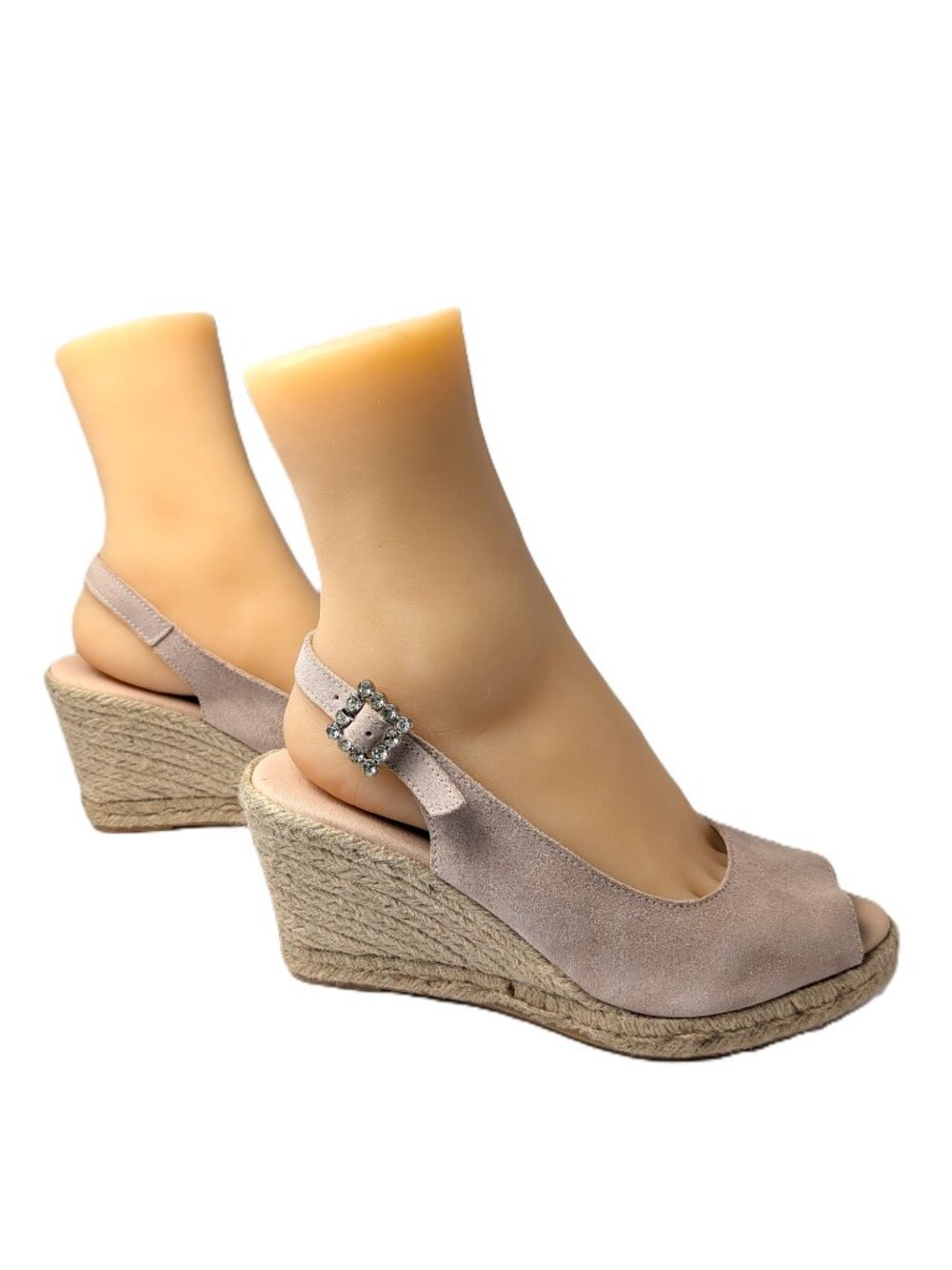 NWOB No flaws! Never worn! Paseart Spanish Suede Espadrille Wedge Rhinestone 10 - Picture 11 of 12